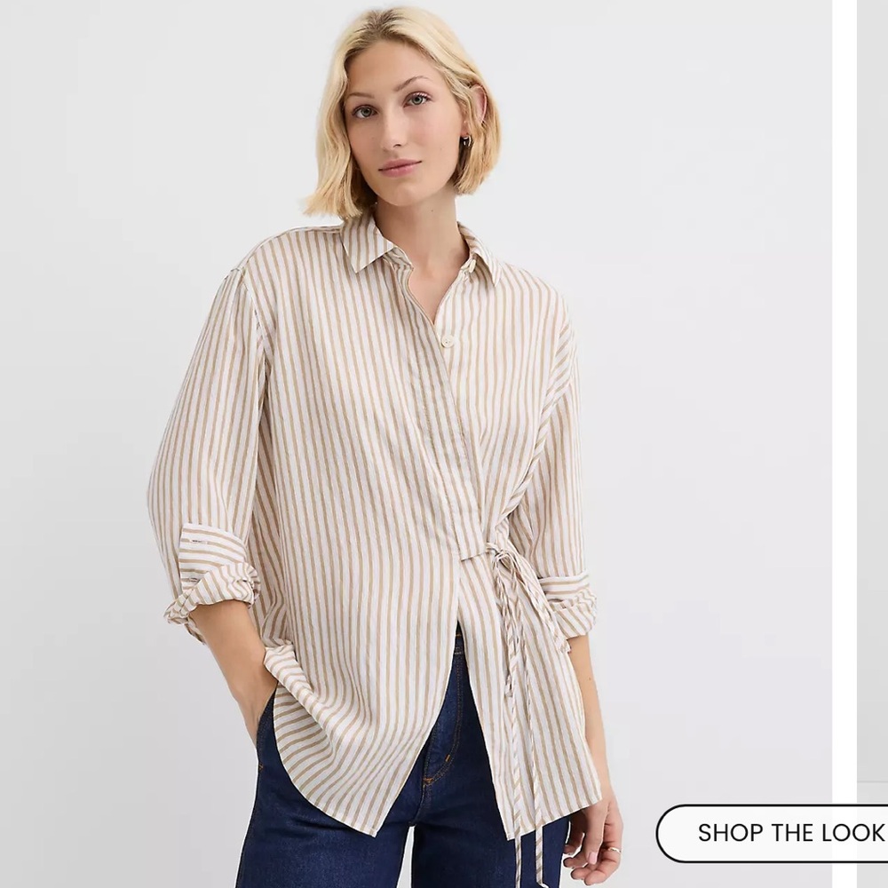 NWT LOFT Asymmetrical Side Tie Tunic Shirt